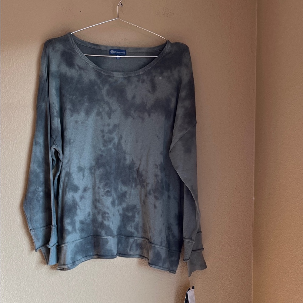 NWT Democracy Sweater XL Green tie dye